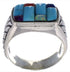Silver Multicolor Inlay Southwestern Ring Size 7-1/2 CX50048
